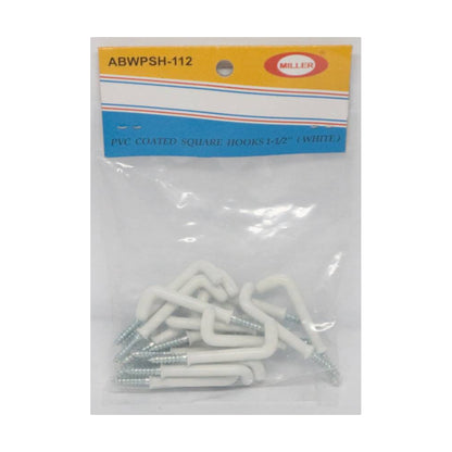MILLER Coated Square Hooks 1-1/2"- White