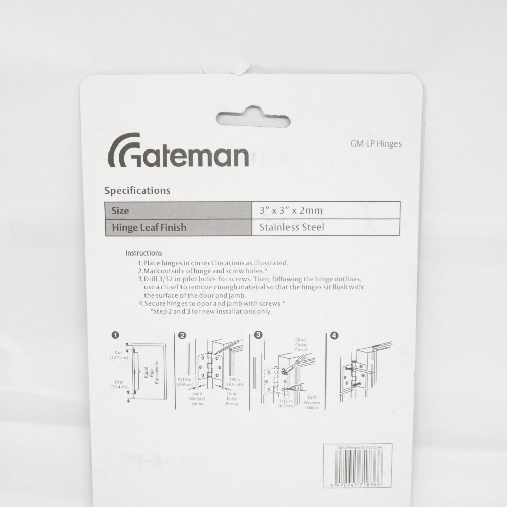 GATEMAN Hinges 3x3x2