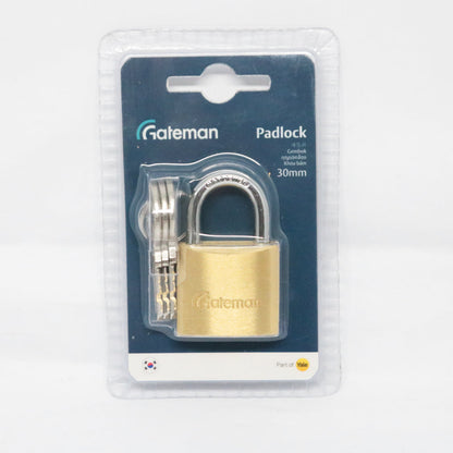 GATEMAN 30mm Brass Padlock 30MM