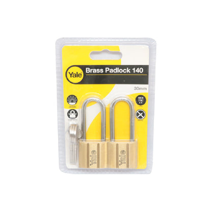 YALE Brass Padlock 30mm/40mm Shackle 2pc.