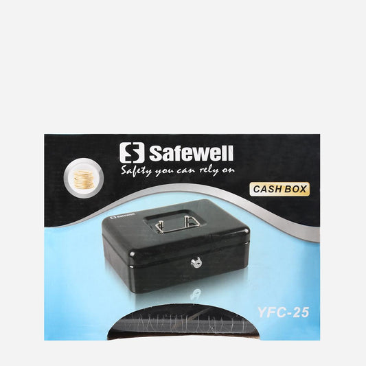 SAFEWELL Cash Box with Lock - Black (YFC-25)