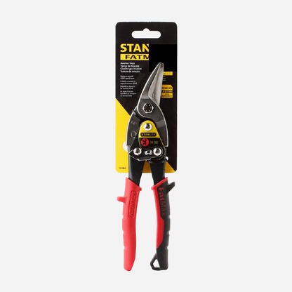 STANLEY Left Curve Compound Aviation Snips - Red (14-562)