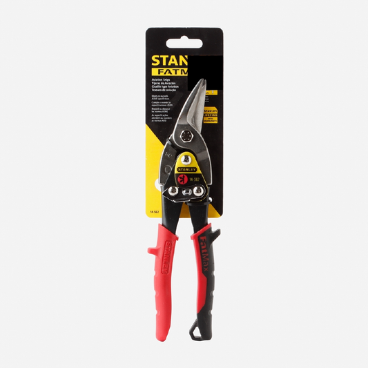 STANLEY Left Curve Compound Aviation Snips - Red (14-562)