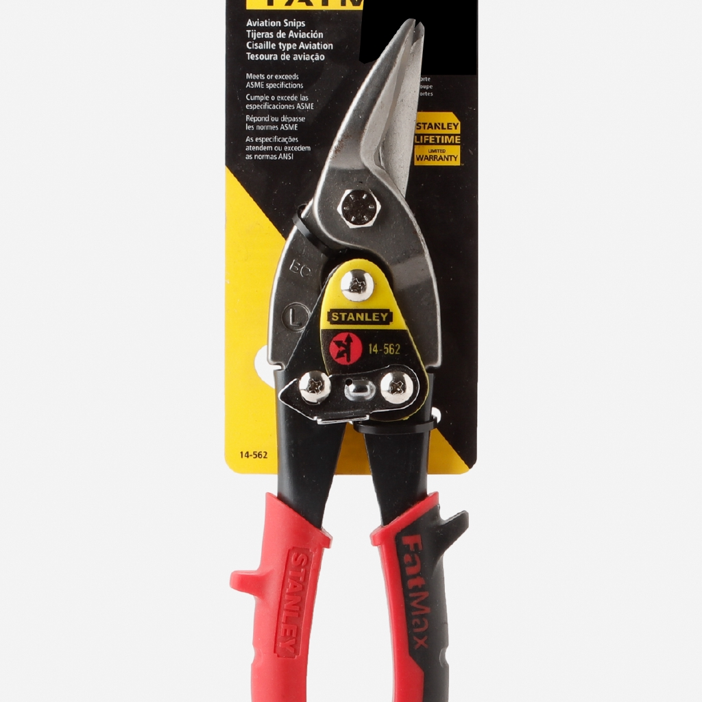 STANLEY Left Curve Compound Aviation Snips - Red (14-562)