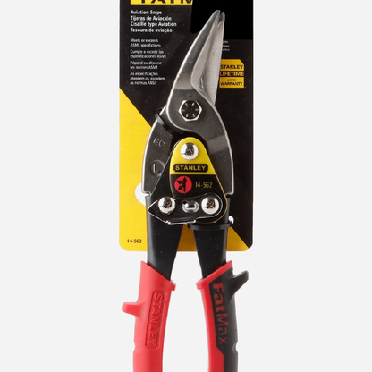 STANLEY Left Curve Compound Aviation Snips - Red (14-562)