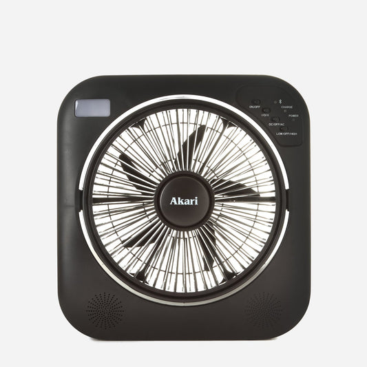 AKARI 12" Rechargeable Bluetooth Box Fan (ARBF-5513MB)