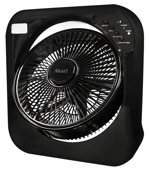AKARI 12" Rechargeable Bluetooth Box Fan (ARBF-5513MB)