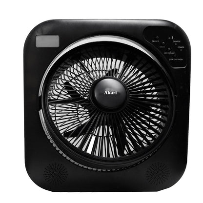 AKARI 12" Rechargeable Bluetooth Box Fan (ARBF-5513MB)