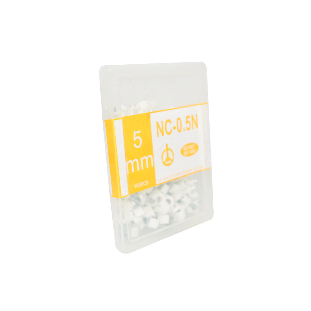 KSS 1/2" Nail Cable Clip - White