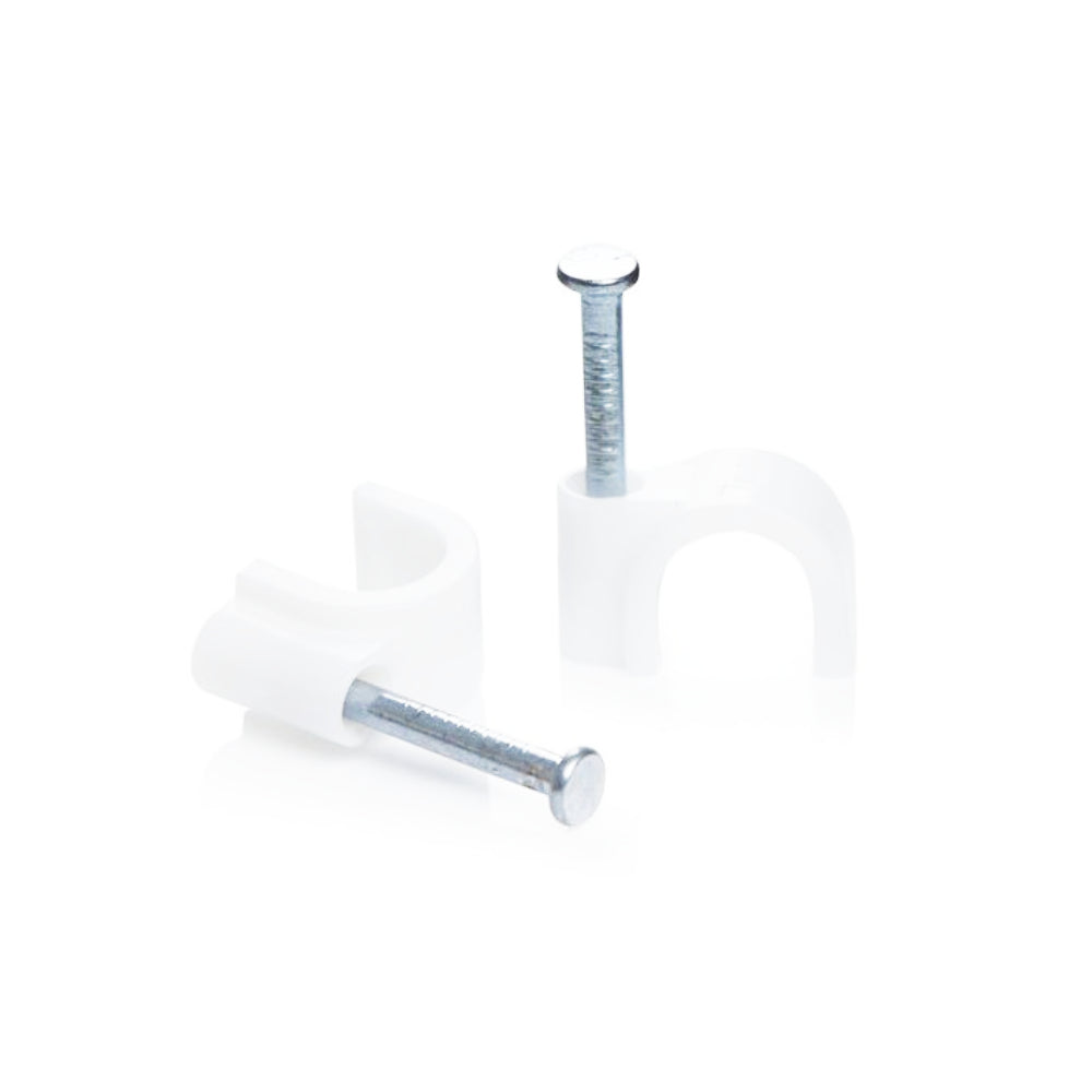 KSS Nail Cable Clip - White Med Box (100pcs.)