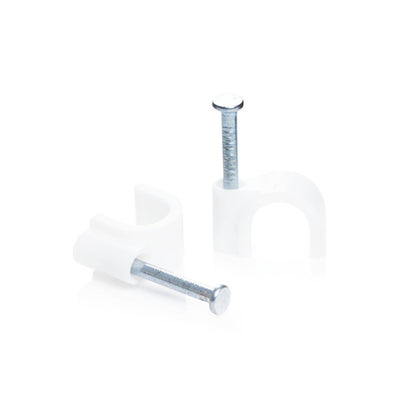 KSS Nail Cable Clip - White Med Box (100pcs.)