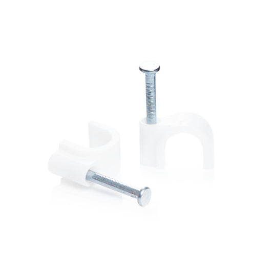 KSS Nail Cable Clip - White Med Box (100pcs.)