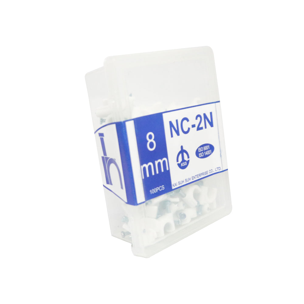 KSS Nail Cable Clip - White Med Box (100pcs.)