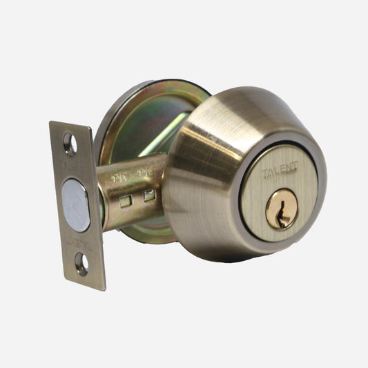 EZSET Talent Series Antique Brass Dead Bolt Lock Single Cylinder (EZTLD010AB)