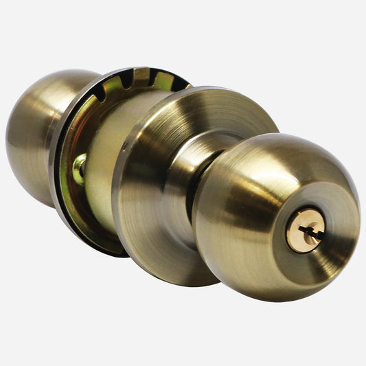 EZSET Entrance Door Knob Set Antique Brass (EZTLC300AB)