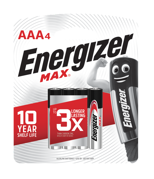 ENERGIZER Max Battery AAA 4's/pk (E92MAXBP4)