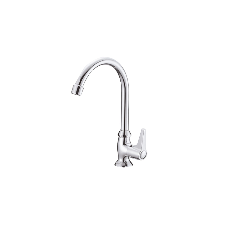 EUROSTREAM 1-Lever Goose Neck Swing Handle Kitchen Faucet - Chrome (YJ6062A1)