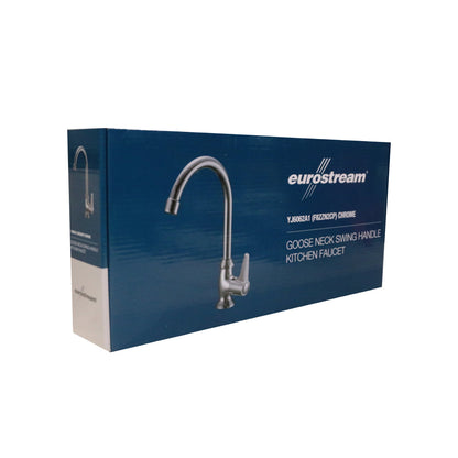 EUROSTREAM 1-Lever Goose Neck Swing Handle Kitchen Faucet - Chrome (YJ6062A1)