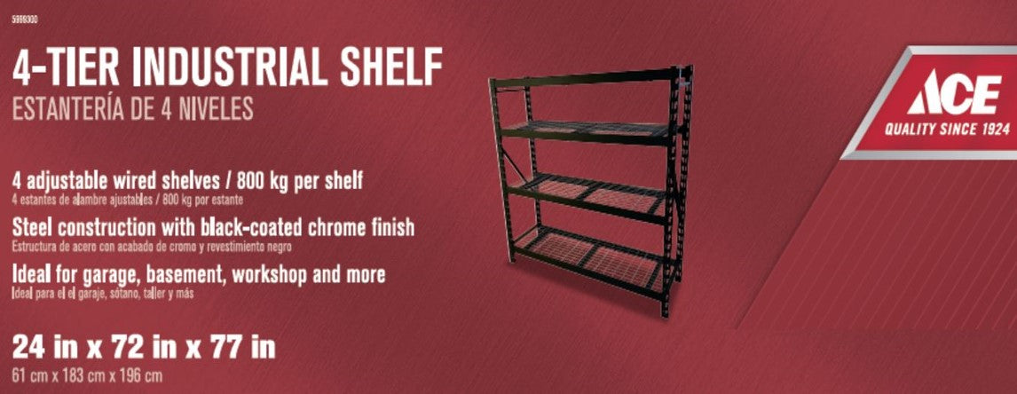 Ace 4-Tier Heavy Duty Industrial Storage Rack – AHPI