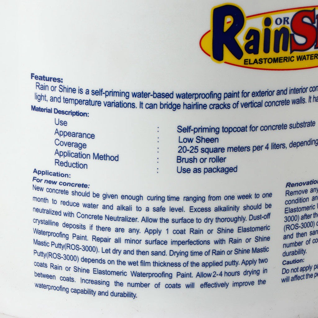 RAIN OR SHINE 4L Elastomeric Waterproofing Paint - Temptation (ROS-518)