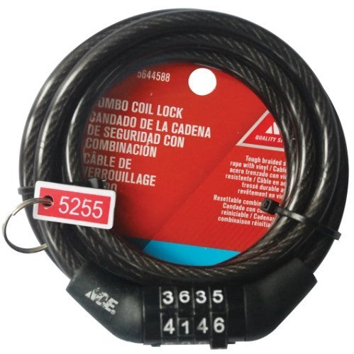 ACE 4ft./120cm Coil Lock Combo