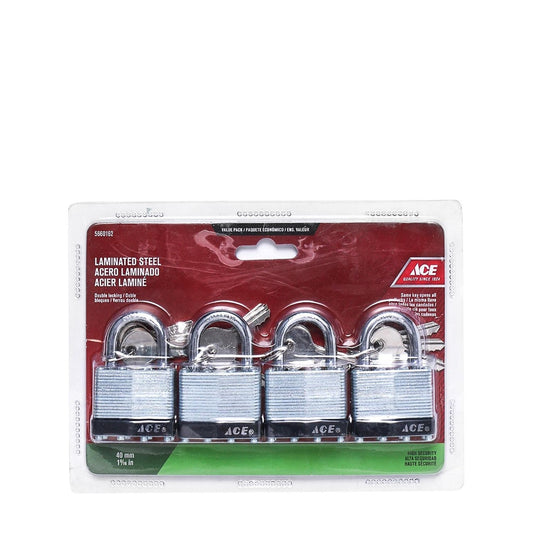 ACE 40mm 4-piece Laminated Steel Padlocks