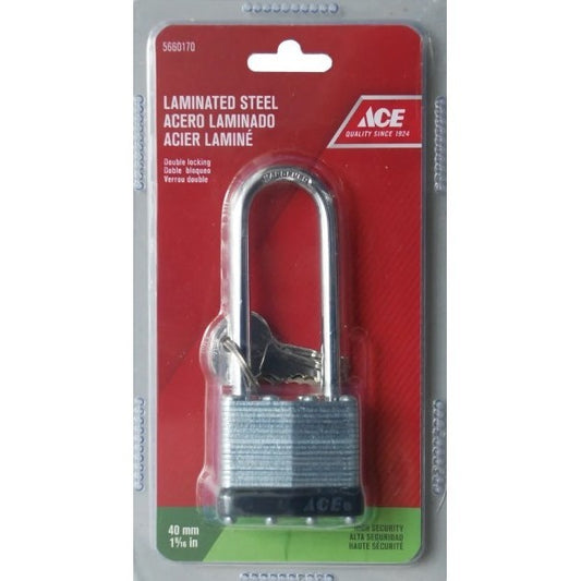 ACE 40mm Laminated Steel Long Shackle Padlock