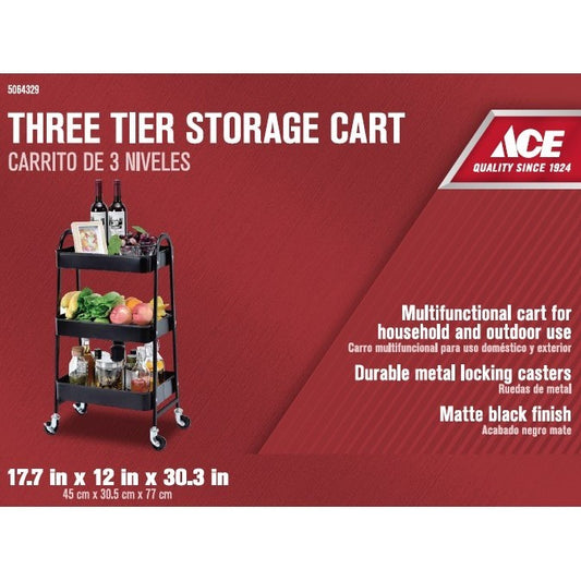 ACE 3 Tier Storage Cart - Black
