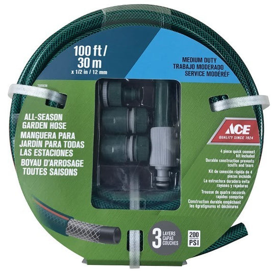 ACE 100'x1/2" Garden Hose Quick Connect