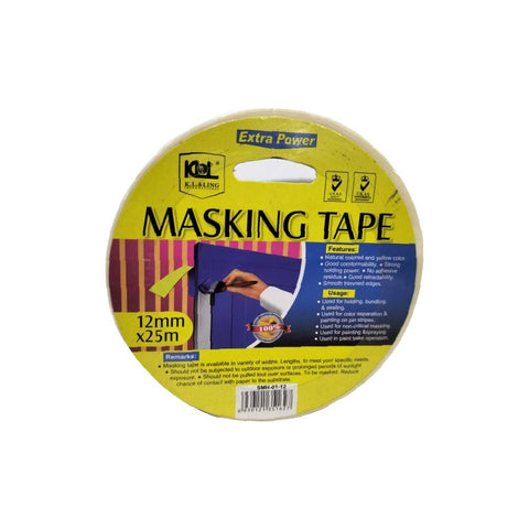 KL & Ling 18mm x 25m Masking Tape (Natural)