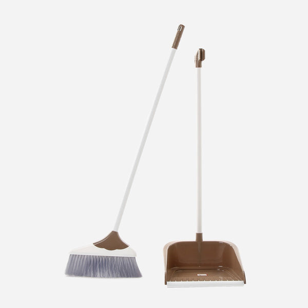 Homestyle Big Broom & Dust Pan w/Rubber Grip Set AHPI
