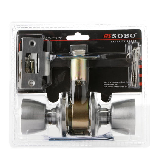 EZ-set Talent Series Stainless Steel Entrance Cylindrical Doorknob Lock Set