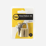 Yale 25mm Solid Brass Padlock with Keys