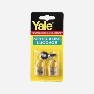 Yale 2Pcs. 15mm Solid Brass Travel Luggage Padlock with 3Pcs. Key