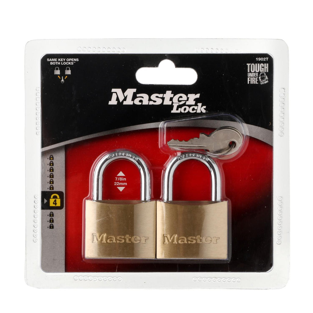 Master Lock 2Pack Solid Brass Padlock 40mm AHPI