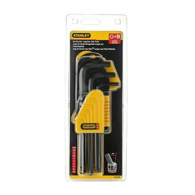 Stanley 9pc. Hex Key Set - Long Arm, Ball Point