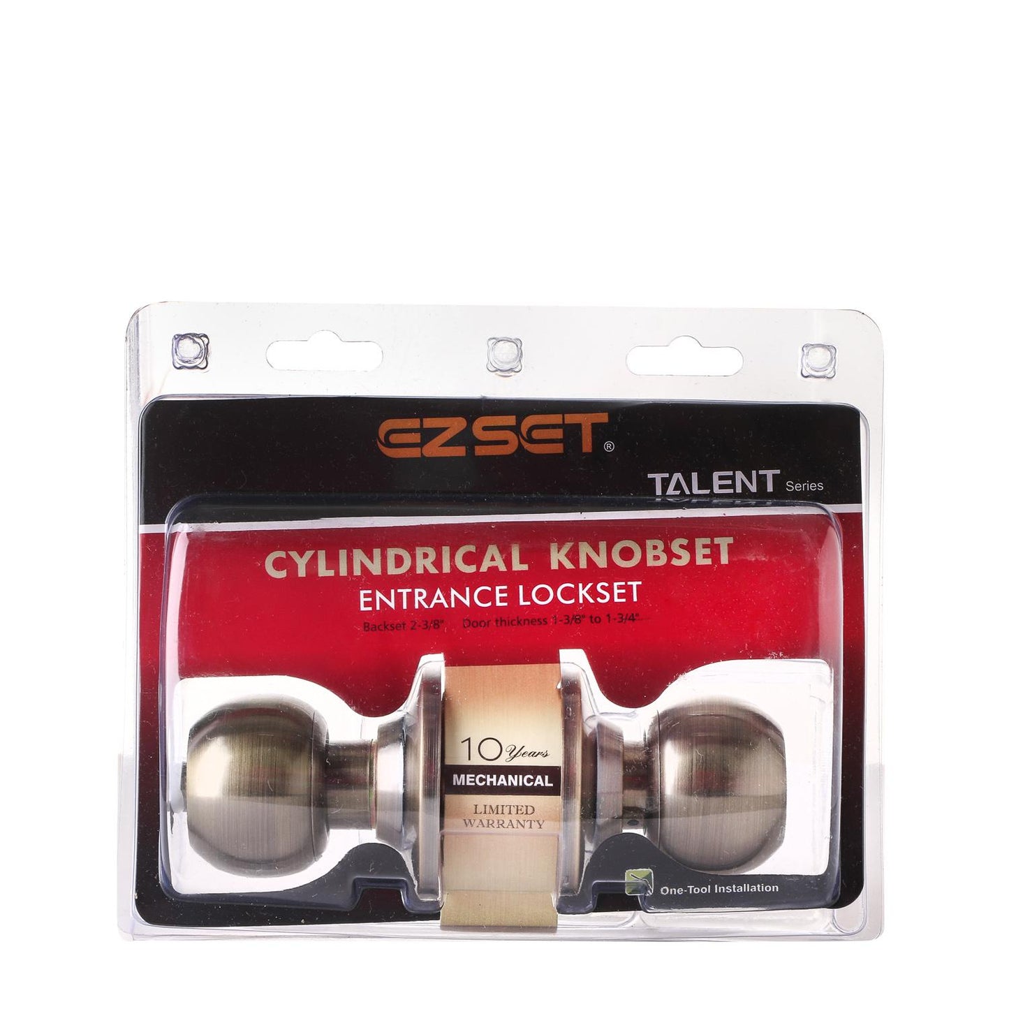 EZ-set Entrance Door Knob Set Antique Brass - EZTLC300AB