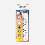 Royu 4-Gang Universal Extension Cord with Individual Switches