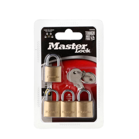 Master Lock 4-Pack Travel Luggage Solid Brass Padlock 19mm