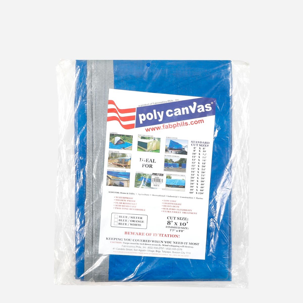 Fabphils Polycanvas Tarpaulin 8x10ft.