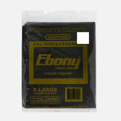 Ebony 15-Piece Extra Large Trash Bag Set ‚ Black