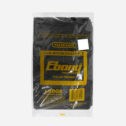 Ebony 20-Piece Large Trash Bag Set ‚ Black