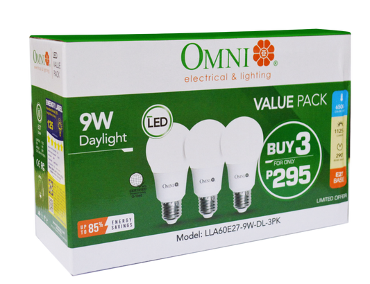 OMNI LED BULB 9W DL 3 VALUE PACK