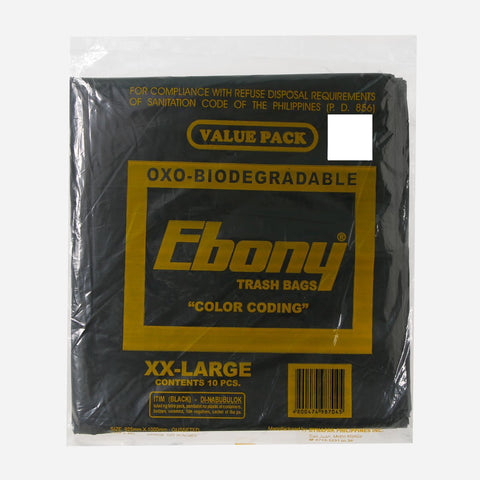 Ebony 10-Piece Extra Extra Large Trash Bag Set ‚ Black