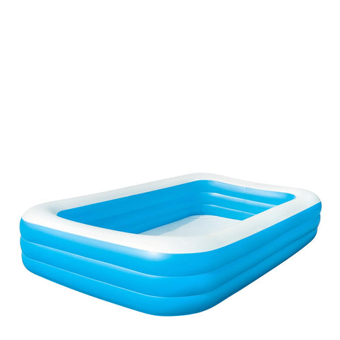 Bestway 10x6ft. Deluxe Rectangular Inflatable Family Pool in Blue