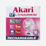 Akari 12IN LED Rechargeable Oscillating Floor Fan ARF-5313F