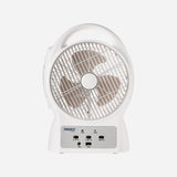 Firefly Oscillating 3-Speed Fan with USB Mobile Phone Charger & 24 LED Desk Lamp 8in.