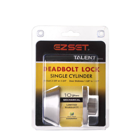 EZ-set Talent Series Satin Stainless Steel Single Cylinder Deadbolt Lock