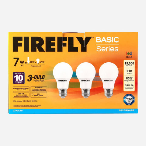 Firefly 3-Pack 7W LED Light Bulb