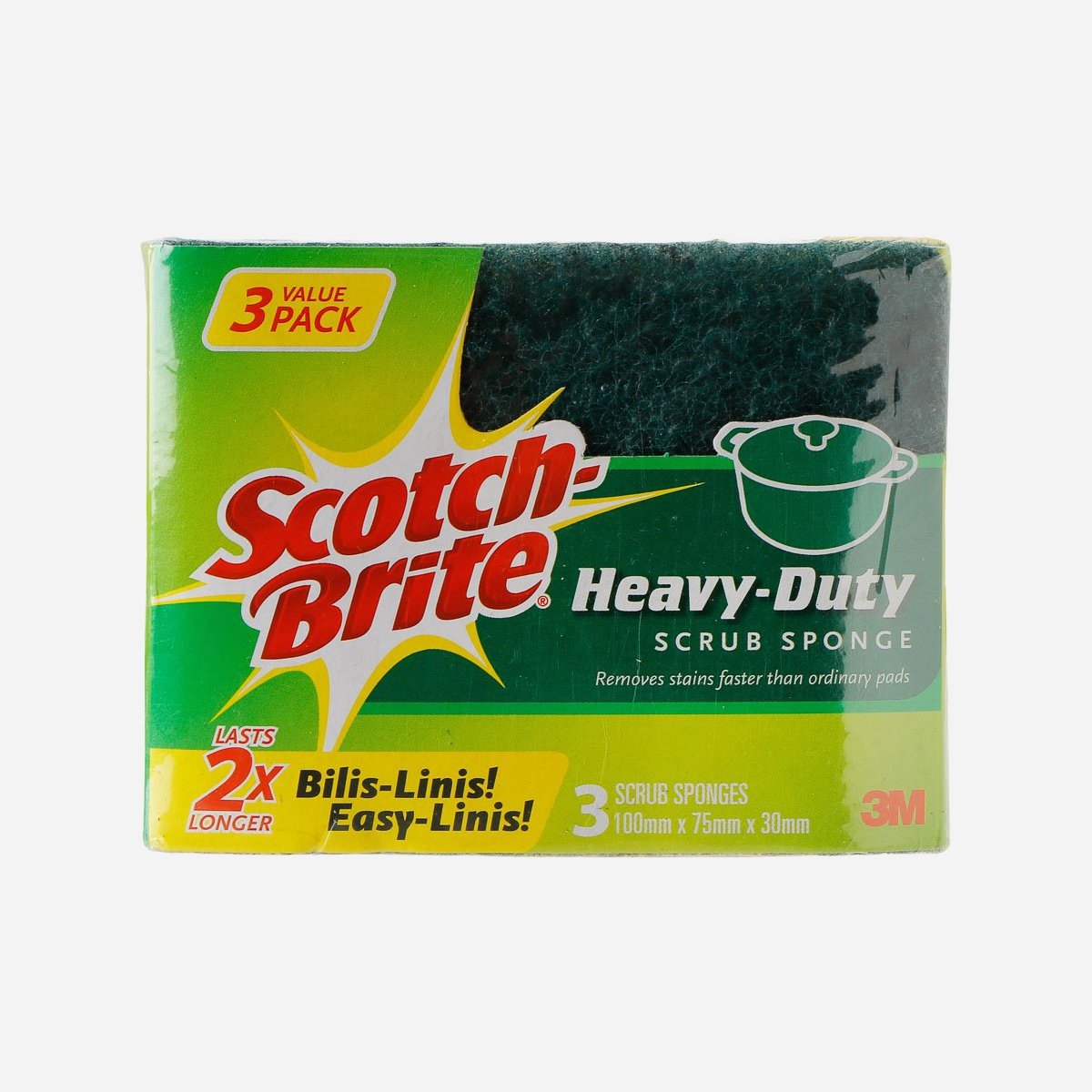 3M Scotch Brite 3-Piece Heavy-Duty Scrub Sponge Set